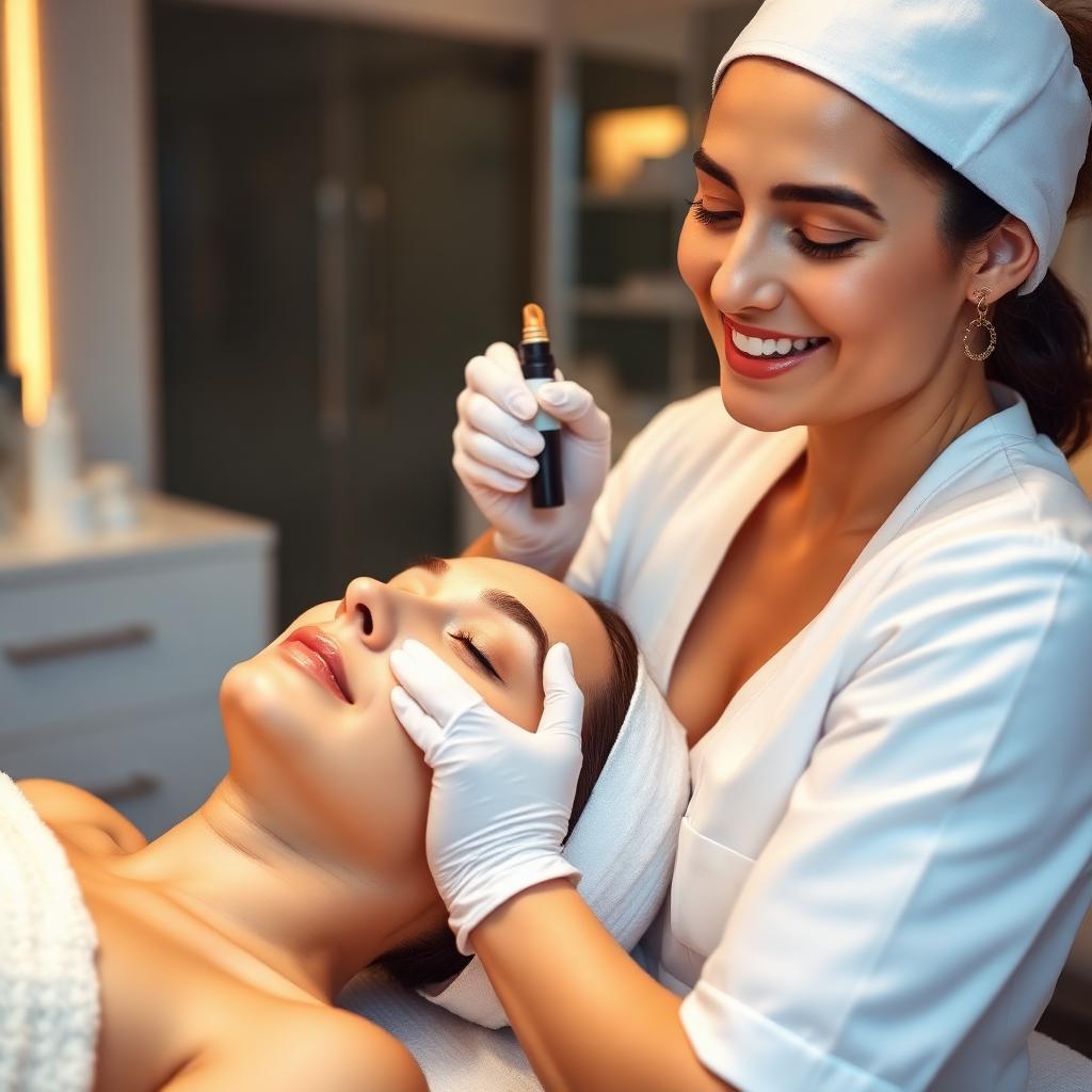 HydraFacial in progress