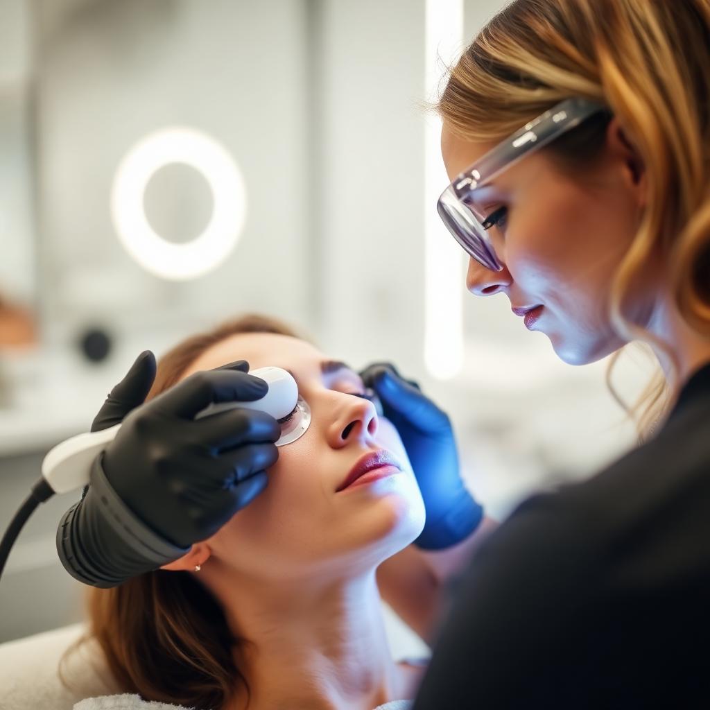 Cosmetic laser training session
